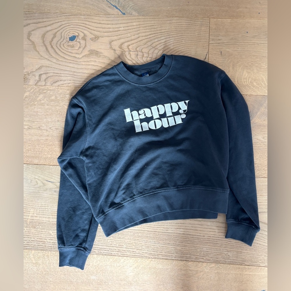 NWOT Old Navy 'Happy Hour' Sweatshirt, XS Oversized
